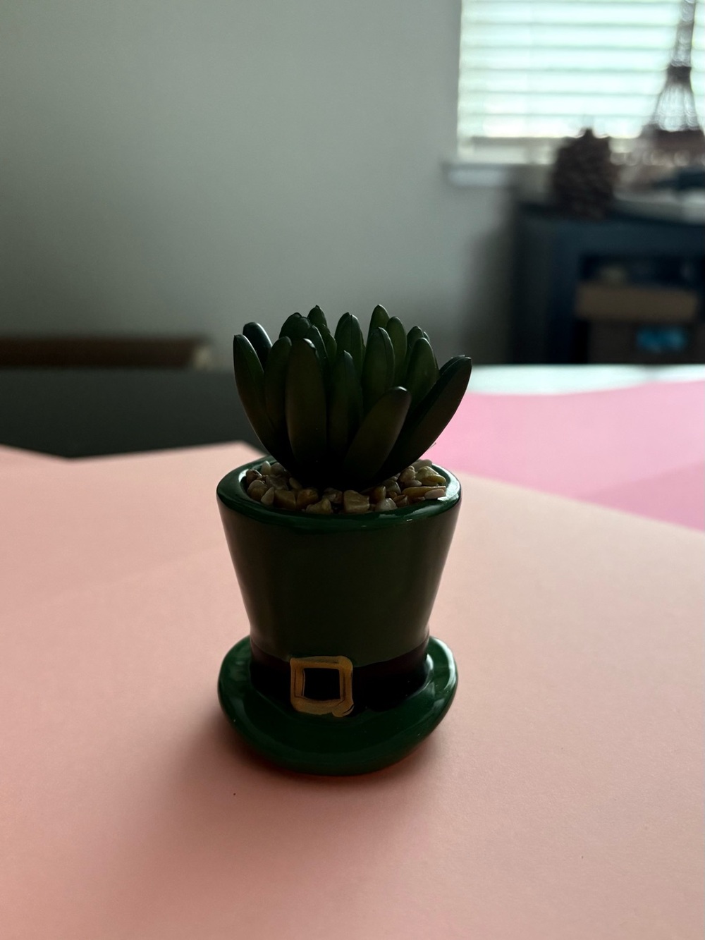 Green Ceramic Leprechaun Hat Succulent Pot